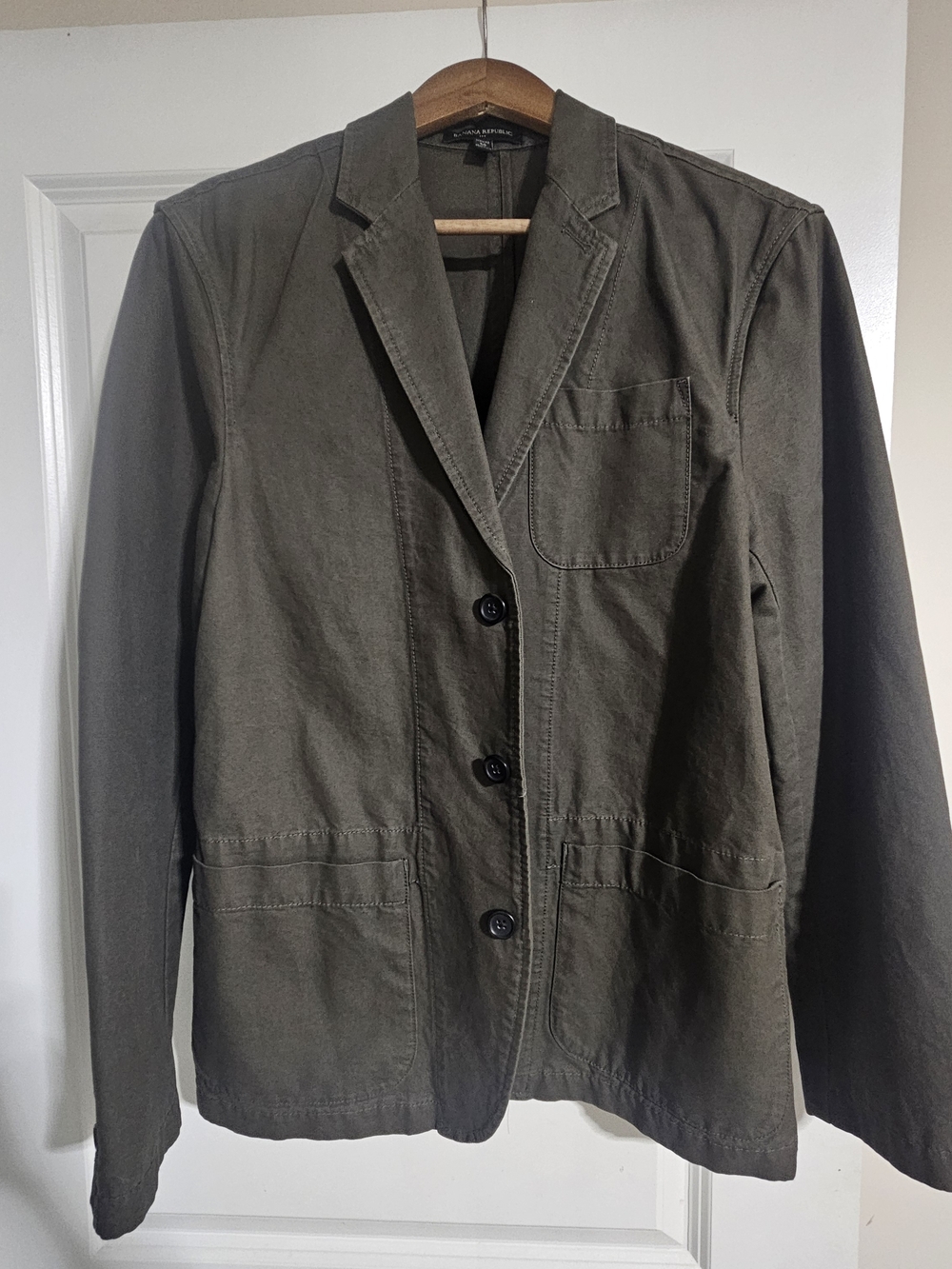 Banana Republic Olive Green Cotton Blazer Sport Coat 40R Jacket